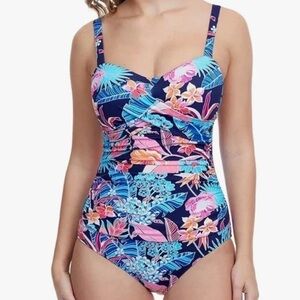 New! Profile by‎ Gottex D-Cup Bohemian Gypsy Underwire One-Piece Swimsuit